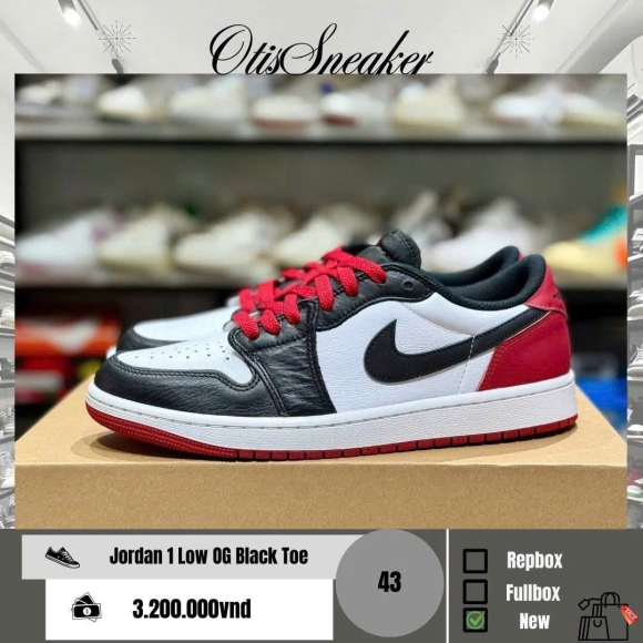 Nike Jordan 1 Low OG Black Toe 